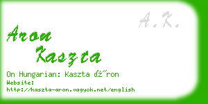 aron kaszta business card